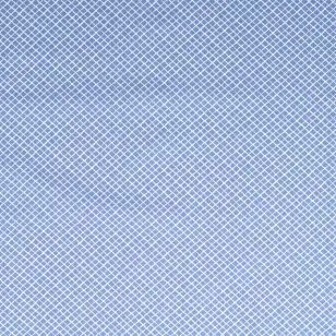 Bomuld med skrå striber i denimblå og hvid. - Stribet bomuld