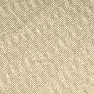 Bomuld med skrå striber i sand og hvid. - Stribet bomuld