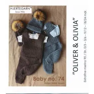 Hæfte baby no. 74 - Hæklet bukser, vest, hue - Strikopskrifter baby