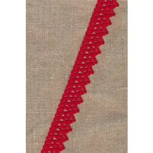 Bomulds-blonde m/takker 22 mm. i rød - Blonder