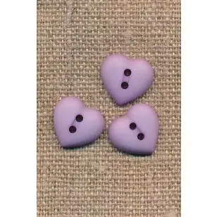 Hjerte knap i lyselilla, 12 mm. - Knapper Rød/lyserød/lilla