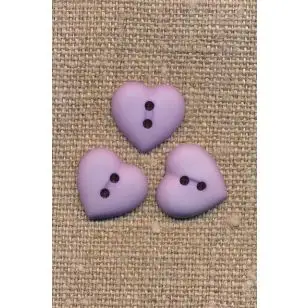 Hjerte knap i lyselilla, 15 mm. - 