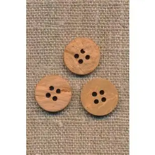 Kokos knap i laks15 mm. - Træ- og Horn-knapper