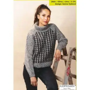 2464 Vilma -  Sweater med mønster i Lima - Strikopskrifter Dame