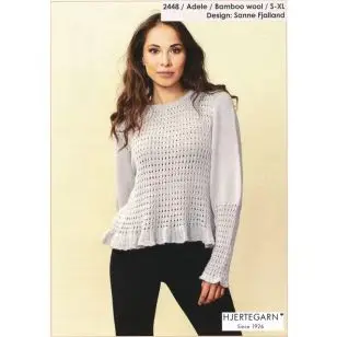 2448 Adele - Bluset i Bamboo Wool | Hjertegarn - Strikopskrifter Dame