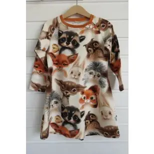 Pigekjole i jersey med dyr, Onion 20047 str. 3 år. - Inspiration