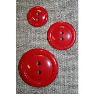 Rød let blank 2-huls knap 15 mm - Knapper Rød/lyserød/lilla