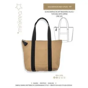 117 Minikrea Skuldertaske med lynlås - Snitmønstre Minikrea