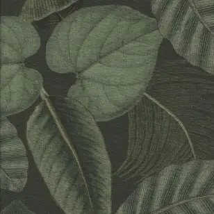 Outdoor stof - Grøn med blade - Boligtekstiler