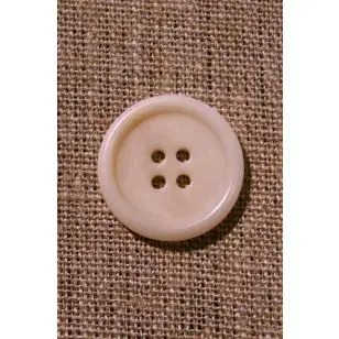 Off-white 4-huls knap, 24 mm. - Knapper Brun, beige og off-white