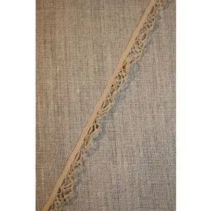 Elastisk spindelvævs-blonde, beige - Blonder