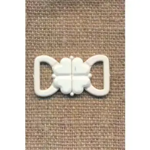 Bikini-lukning i hvid plast 10 mm. - Tilbehør til BH og undertøj