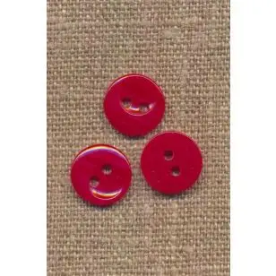 2-huls knap i rød, 13 mm. - Knapper Rød/lyserød/lilla
