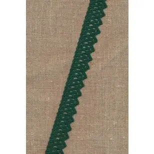 Bomulds-blonde i flaskegrøn med takket kant, - 20 mm. - Blonder