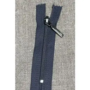 08 cm. lynlås m/sølv vedhæng grå - Lynlåse fast / Ikke delbar