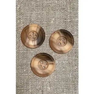 4-huls knap meleret i brun, laks og pudder, 22 mm. - Knapper Grøn, gul og orange