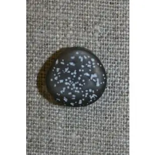 Knap i sten-look, koksgrå 15 mm - Knapper Hvid, grå og sort