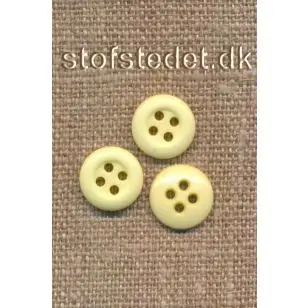 4-huls knap i  lys gul, 11 mm. - Knapper Grøn, gul og orange