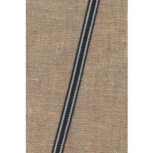 Smalt bånd stribet i sort og hvid 8 mm. - Gjordbånd, bændel og sportsbånd