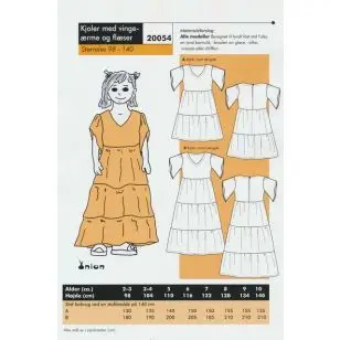 Onion 20054 -Kjole med vingeærmer og flæser - Symønstre