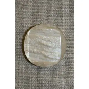 Beige rund/firkantet knap, 25 mm. - Knapper Brun, beige og off-white