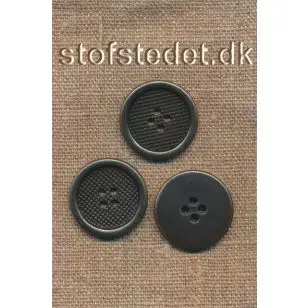 Knap i metal-look  25 mm. - 4-huls - Guld-, sølv- og metalknapper