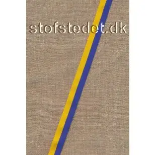 Bånd striber i blå og gul, 15 mm. - Div. bånd