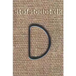 Flad D-ring sølv, 20 mm. - Spænder og hægter