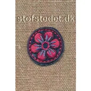 Lille blomst blå og hindbærrød - Blomster, stjerner og sløjfer