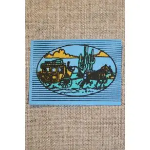 Lyseblå mærke m/prærievogn - Tilbud Mærker og Motiver