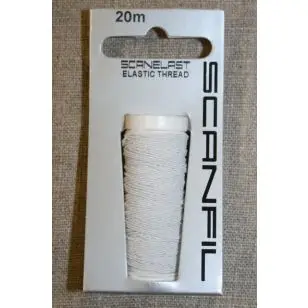 Elastik tråd  20 meter, hvid - Elastiktråd og elastisk tråd