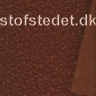 Boucle uld/polyester rødbrun - Uld