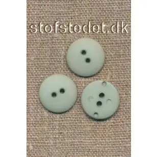 2-huls knap i lys vandgrøn 18 mm. - Knapper Blå, turkis og petrol