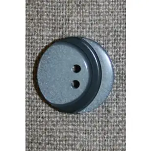 2-huls knap m/bue, lysegrå/mørkegrå 18 mm. - Knapper Hvid, grå og sort