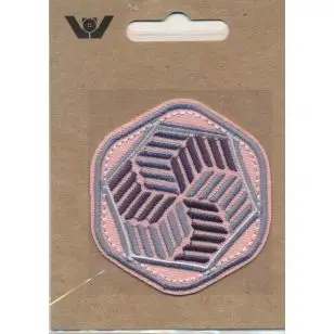 Motiv hexagon i rosa, støvet blå og hvid. - Pige