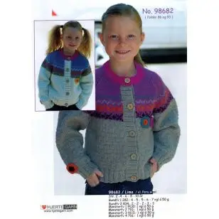 98682 Pige-trøje m/mønster - Pind 4-4½