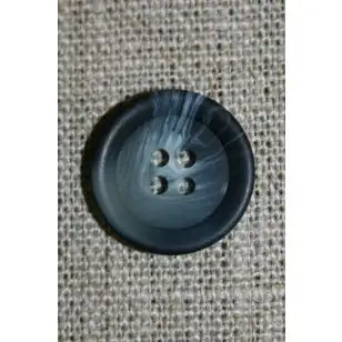 Grå/blå-meleret 4-huls knap - 