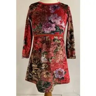 Pigekjole syet i blomstret velour efter Minikrea 40040 - Inspiration