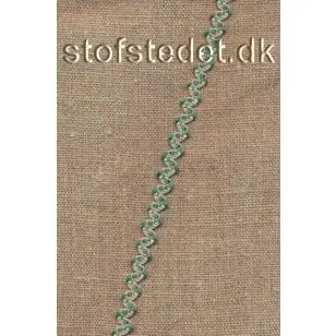 Zig-zag bånd i hør og grøn - Div. bånd