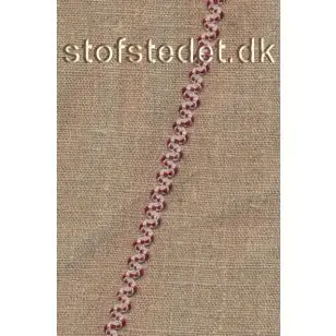 Zig-zag bånd i hør og mørk rød - Div. bånd