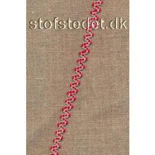 Zig-zag bånd i hør og rød - 