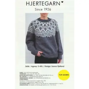 2606 Agnes - Bluse Top Down med mønster i Vital | Hjertegarn - Strikopskrifter