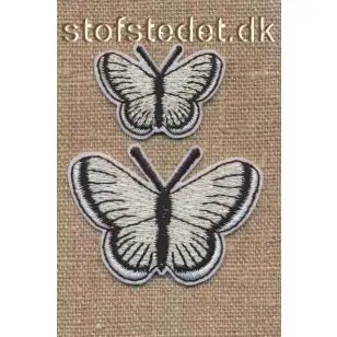 Strygemærke m/2 sommerfugle, sølv - Dyr