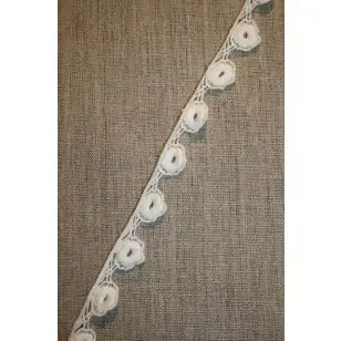 Hæklet bånd med tunger, off-white - Div. bånd