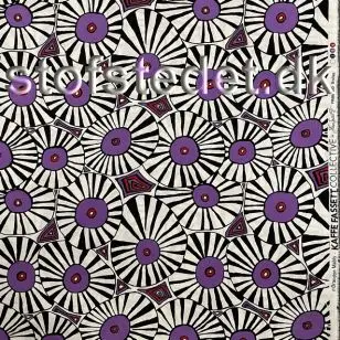 Patchwork stof med retro cirkler i hvid, lilla, sort - Kaffe Fassett - Patchworkstof