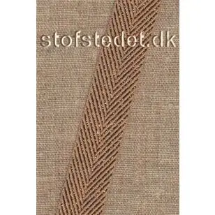 Sildebens vævet bånd med lurex, lysebrun/kobber 25 mm. - Glimmer bånd