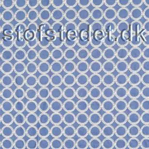 Let cowboy med  broderet offwhite cirkler i denim blå - Denim