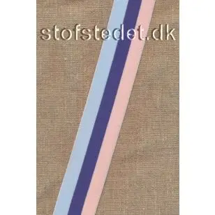 Elastik til undertøj 40 mm. stribet i lyseblå, blå og babylyserød - Elastik og kantelastik