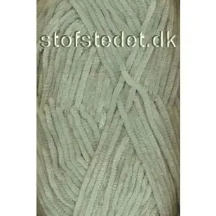 Chenille velour garn i lys støvet grøn - P: 4-4½ - Chenille