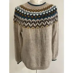 Sweater med rundt bærestykke strikket i Vital 100% uld - Inspiration strik